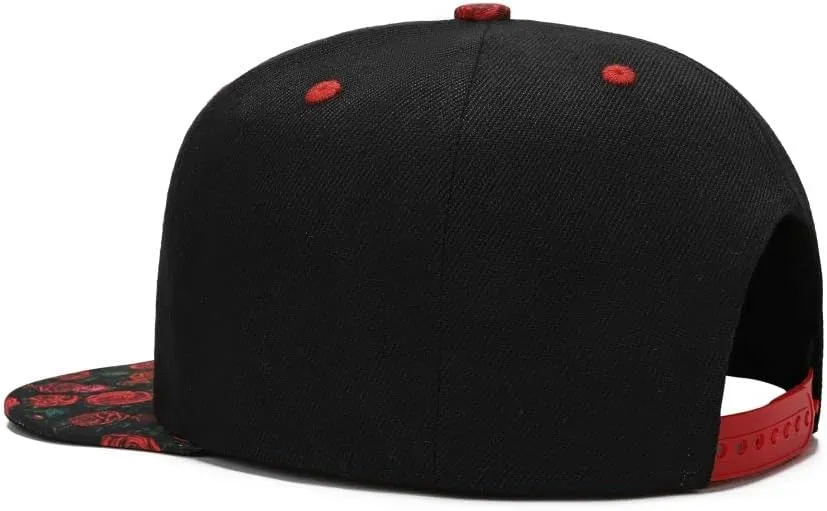 Mens Snapback Baseball Cap Hip Hop Style Flat Visor Adjustable Outdoor Cap Unisex Adjustable Breathable