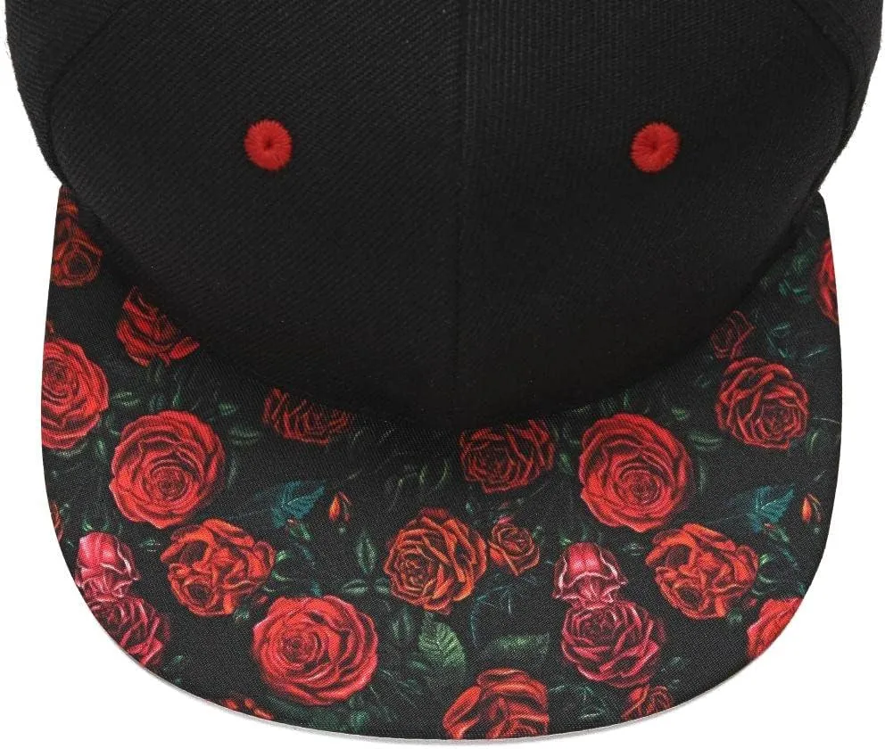 Mens Snapback Baseball Cap Hip Hop Style Flat Visor Adjustable Outdoor Cap Unisex Adjustable Breathable