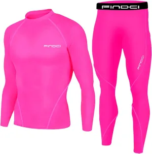 Men's Sports Running Set Compression Shirt   Pants Skin-Tight Long Sleeves Quick Dry Fitness Tracksuit Gym Yoga Suits