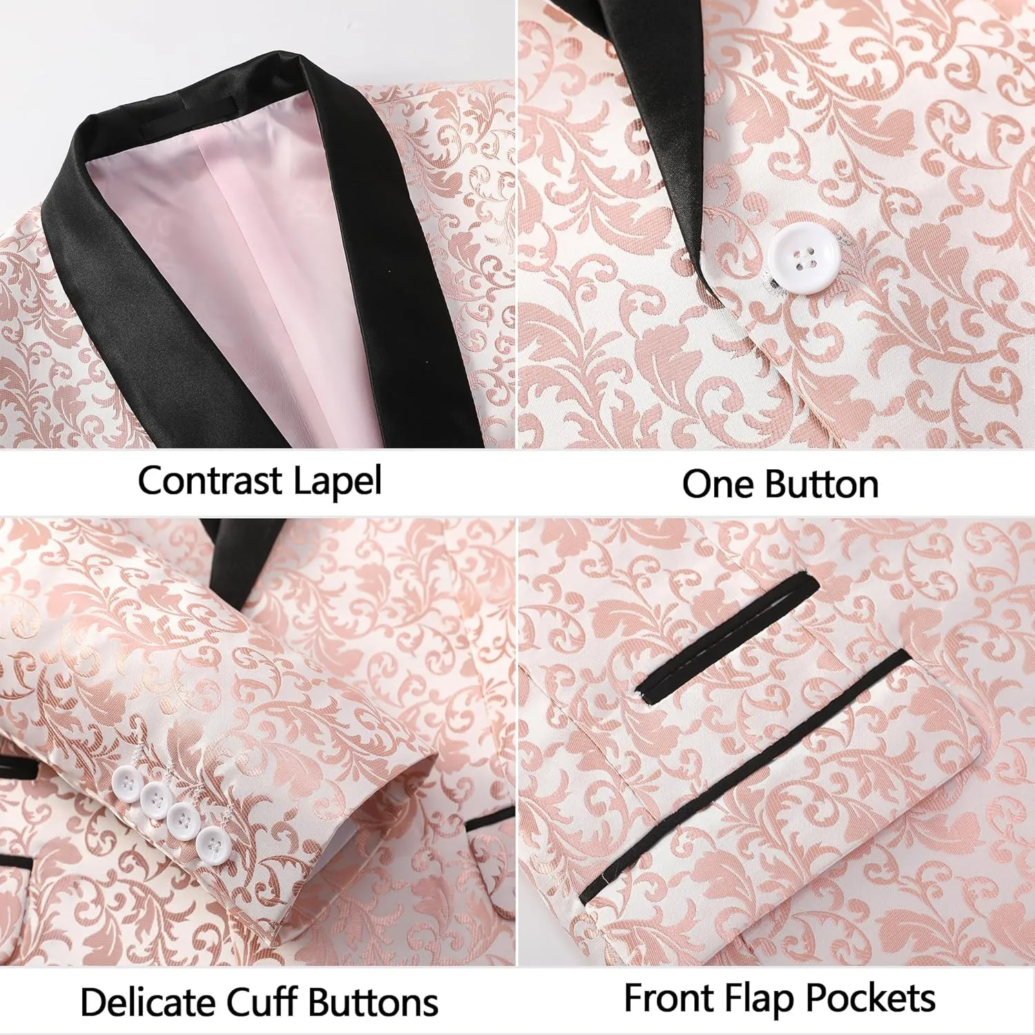 Mens Suit Tuxedo Jacket Suit Blazer One Button Slim Fit Dinner Jackets for Party Prom Wedding Tuxedo for Men