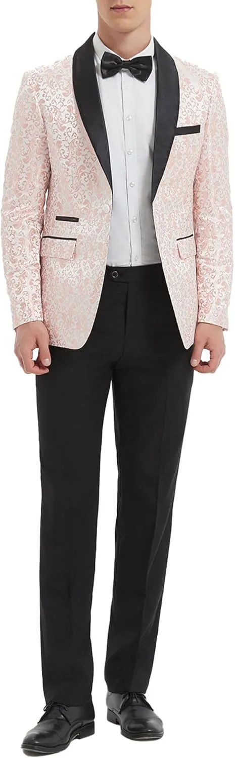 Mens Suit Tuxedo Jacket Suit Blazer One Button Slim Fit Dinner Jackets for Party Prom Wedding Tuxedo for Men