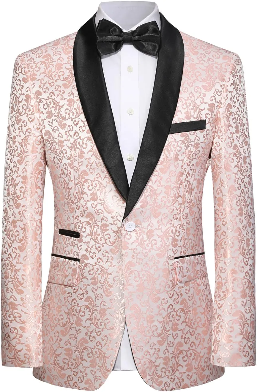 Mens Suit Tuxedo Jacket Suit Blazer One Button Slim Fit Dinner Jackets for Party Prom Wedding Tuxedo for Men