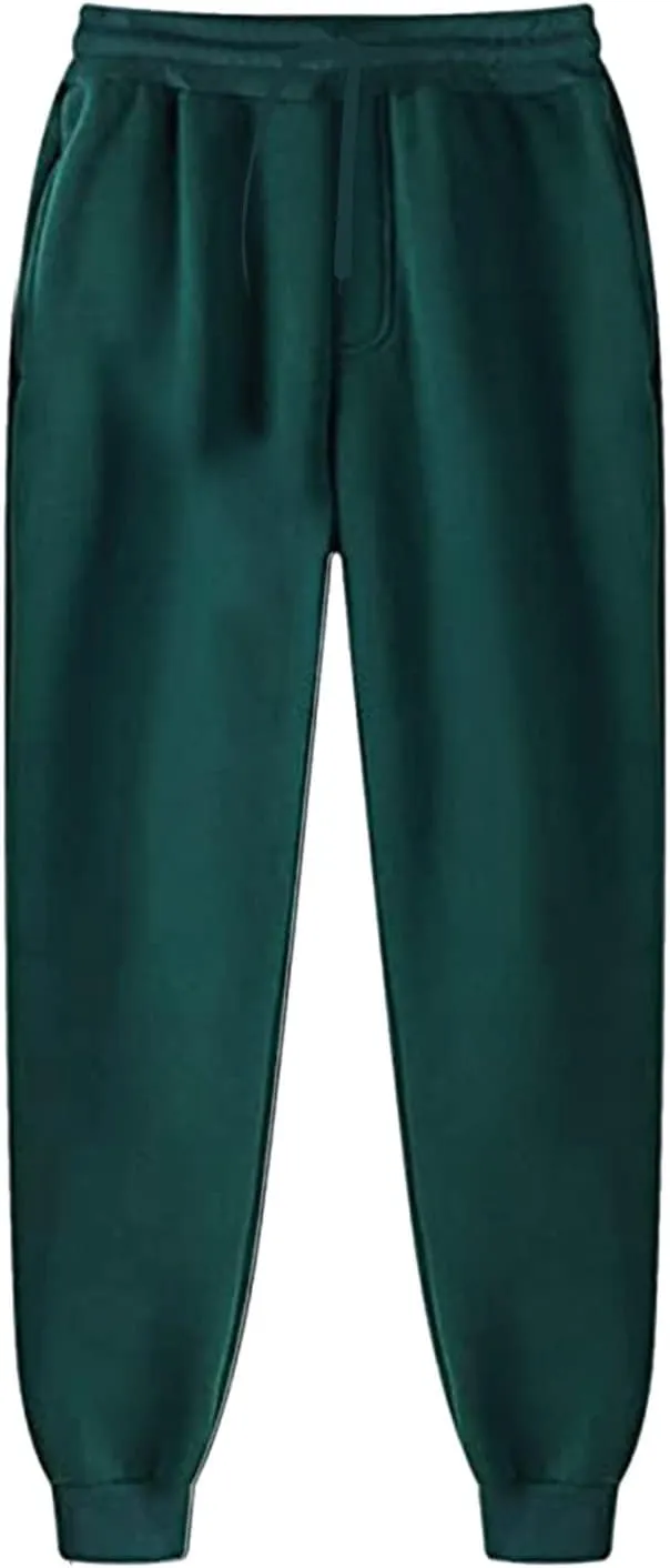 Mens Sweatpants with Pockets Solid Casual Pants Classic Fit Pants Lightweight Elastic Waist Golf Trousers
