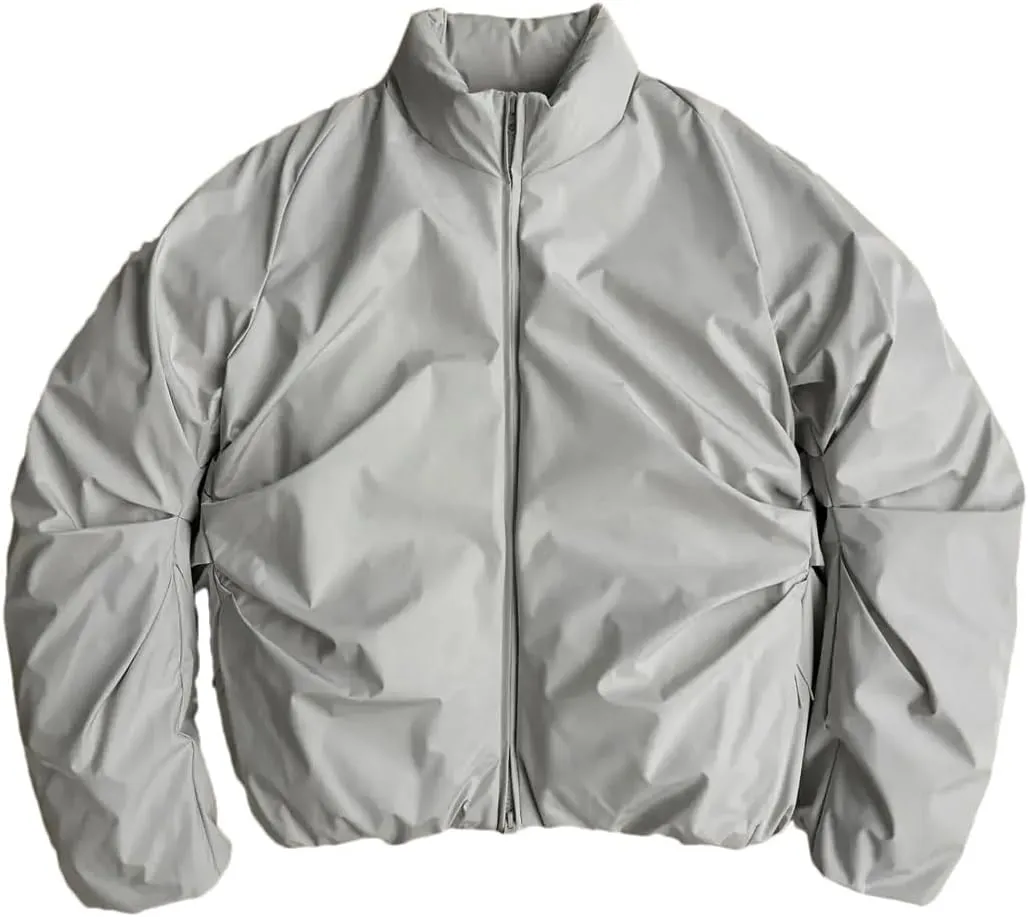 Men's Warm Double Zipper Pocket Cotton-Padded Jacket Harajuku Casual Jacket Coat