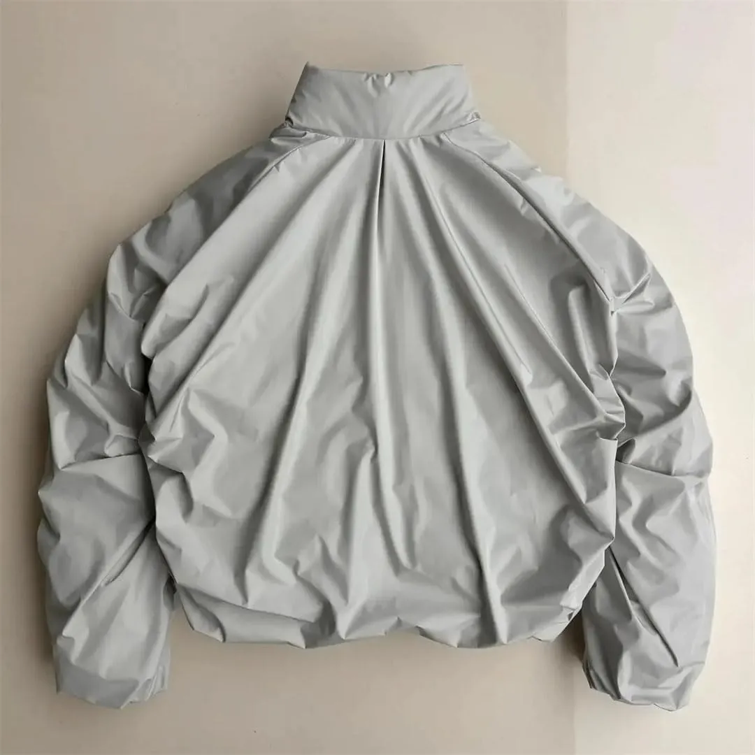Men's Warm Double Zipper Pocket Cotton-Padded Jacket Harajuku Casual Jacket Coat