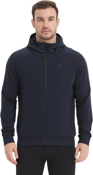 Merino Wool Jacket Men's Zip Up Hoodie Coat Long Sleeve Hooded Sweatshirt for Hiking,Hunting,Cycling,Sports