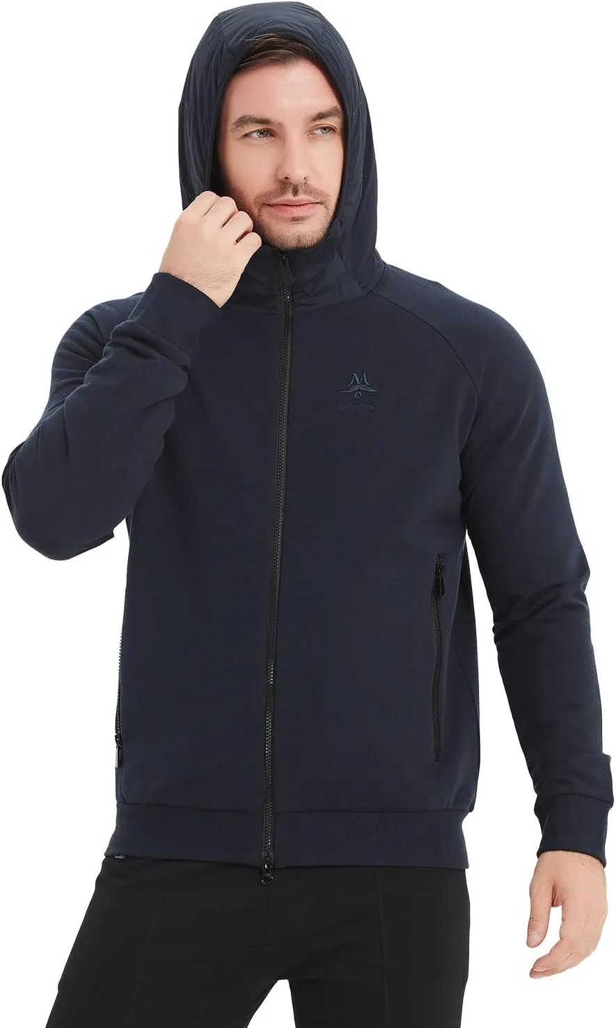 Merino Wool Jacket Men's Zip Up Hoodie Coat Long Sleeve Hooded Sweatshirt for Hiking,Hunting,Cycling,Sports