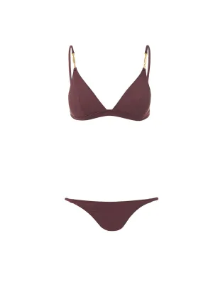 Mexico Walnut Bralette Gold Link Bikini