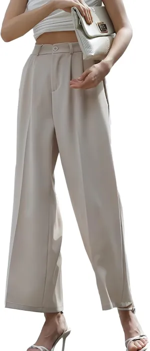 MGWDT Womens Dress Pants Fall Fashion 2024 Wide Leg Pants Casual for Work High Elastic Waisted Fall Season Trousers
