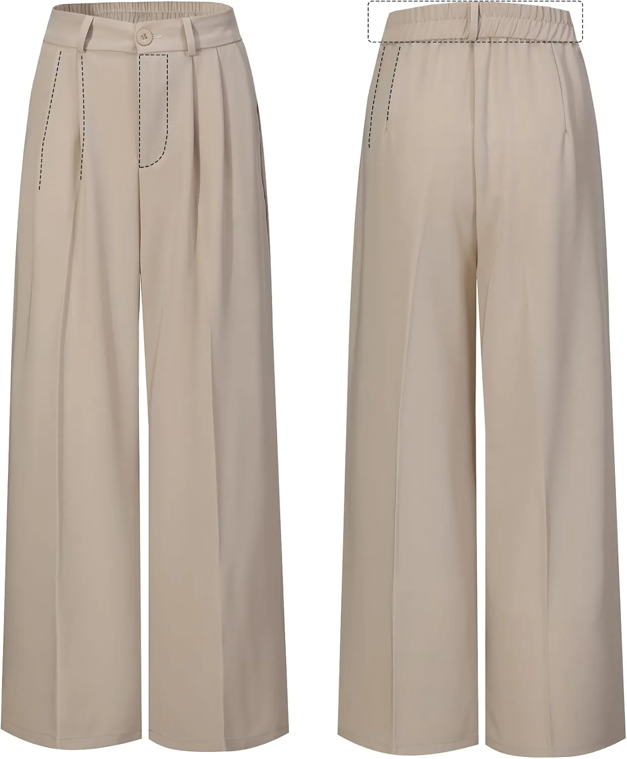MGWDT Womens Dress Pants Fall Fashion 2024 Wide Leg Pants Casual for Work High Elastic Waisted Fall Season Trousers