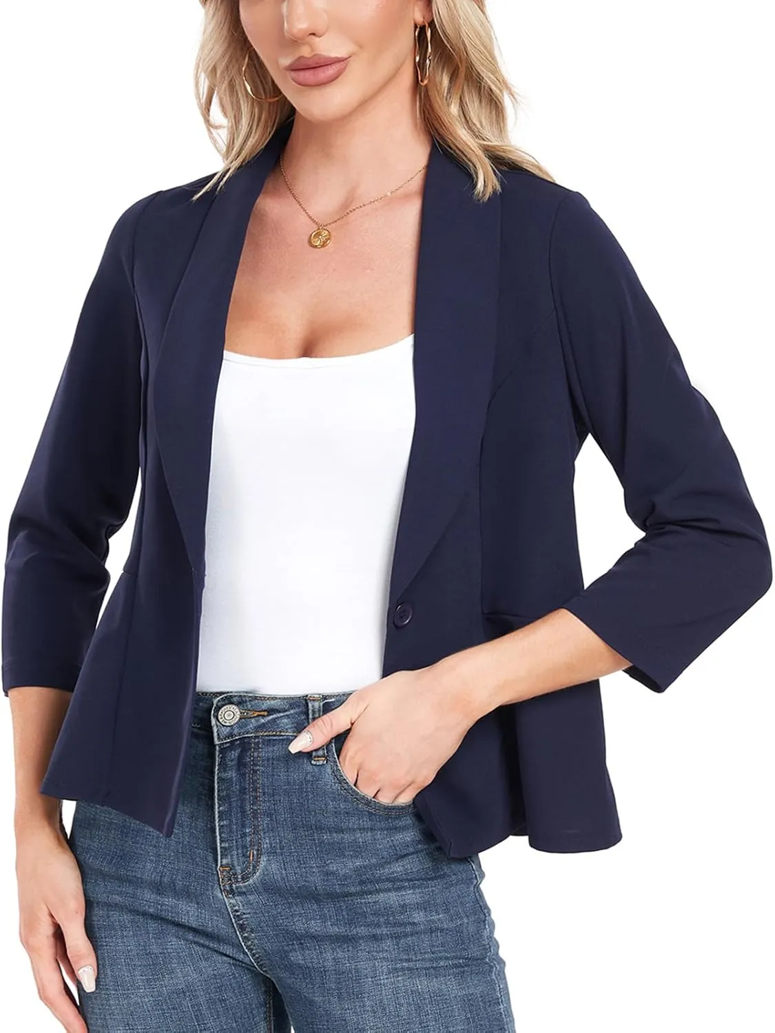 MINTLIMIT Womens Blazer Suit Jackets Dressy 3/4 Sleeve Blazer Casual Business Blazer for Work 2025