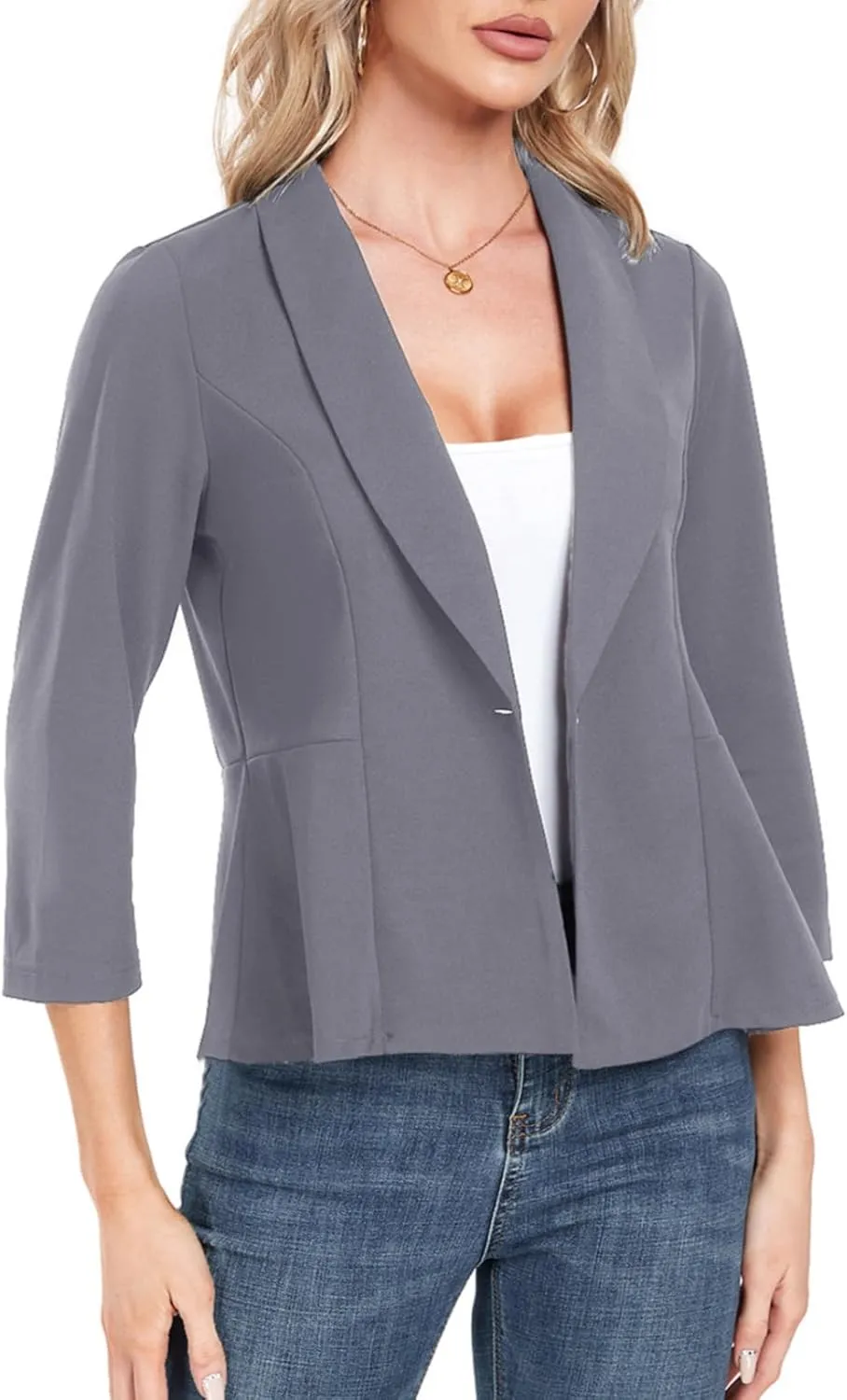 MINTLIMIT Womens Blazer Suit Jackets Dressy 3/4 Sleeve Blazer Casual Business Blazer for Work 2025