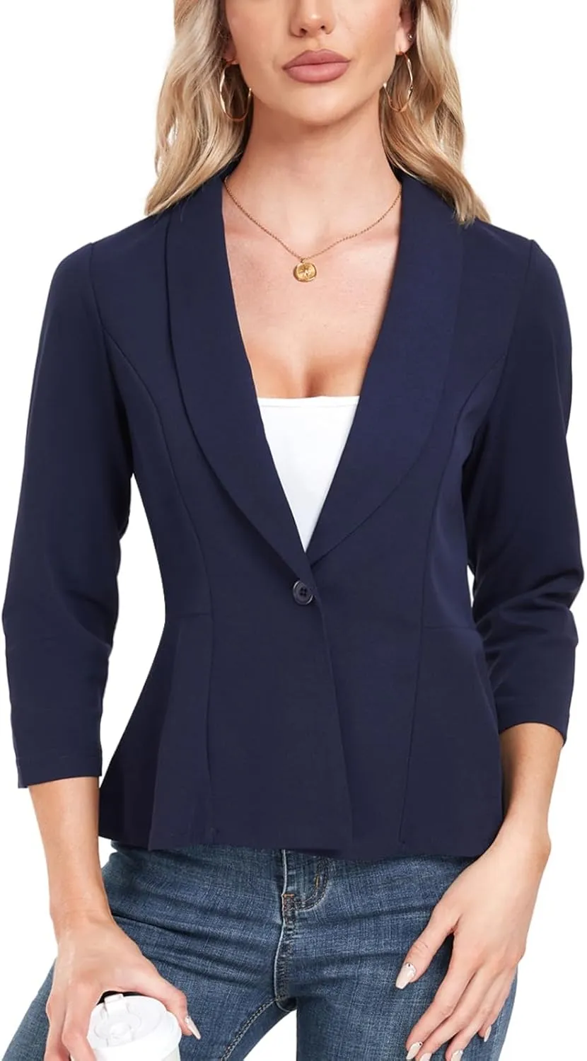 MINTLIMIT Womens Blazer Suit Jackets Dressy 3/4 Sleeve Blazer Casual Business Blazer for Work 2025
