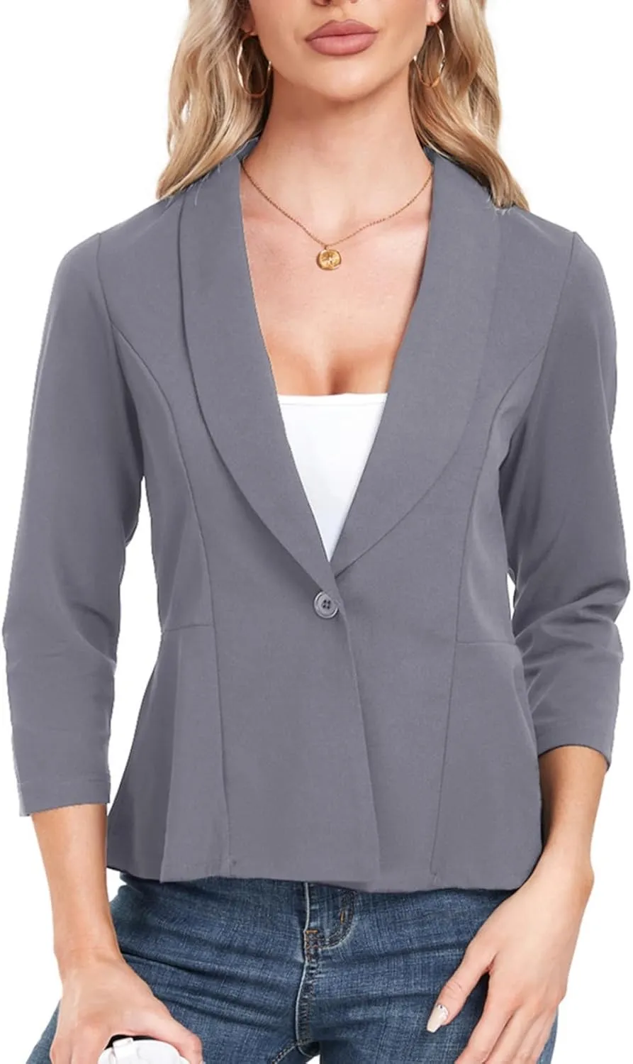 MINTLIMIT Womens Blazer Suit Jackets Dressy 3/4 Sleeve Blazer Casual Business Blazer for Work 2025
