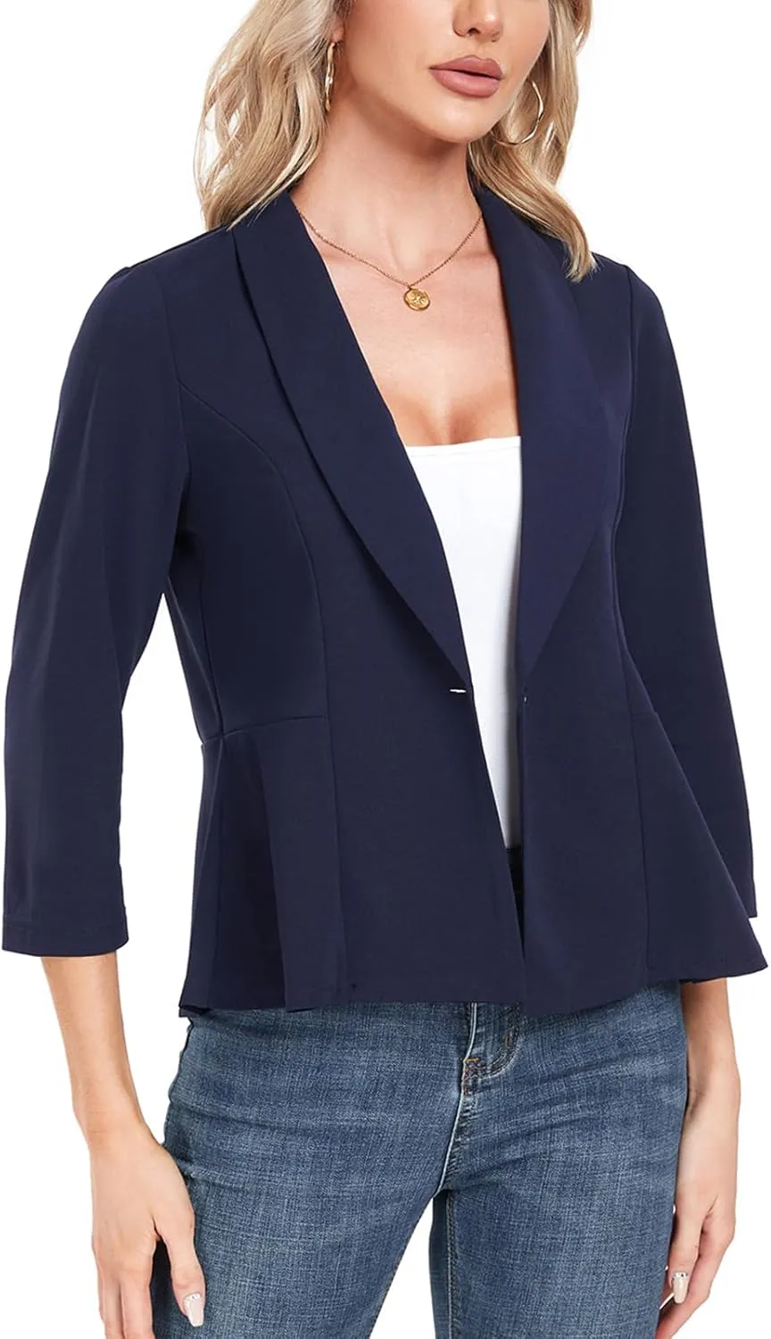 MINTLIMIT Womens Blazer Suit Jackets Dressy 3/4 Sleeve Blazer Casual Business Blazer for Work 2025