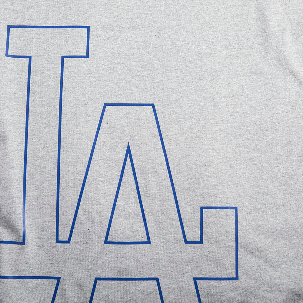 MLB LOS ANGELES DODGERS SHEER INFLUENCE WOMEN'S BOYFRIEND TOP (HEATHER GREY)