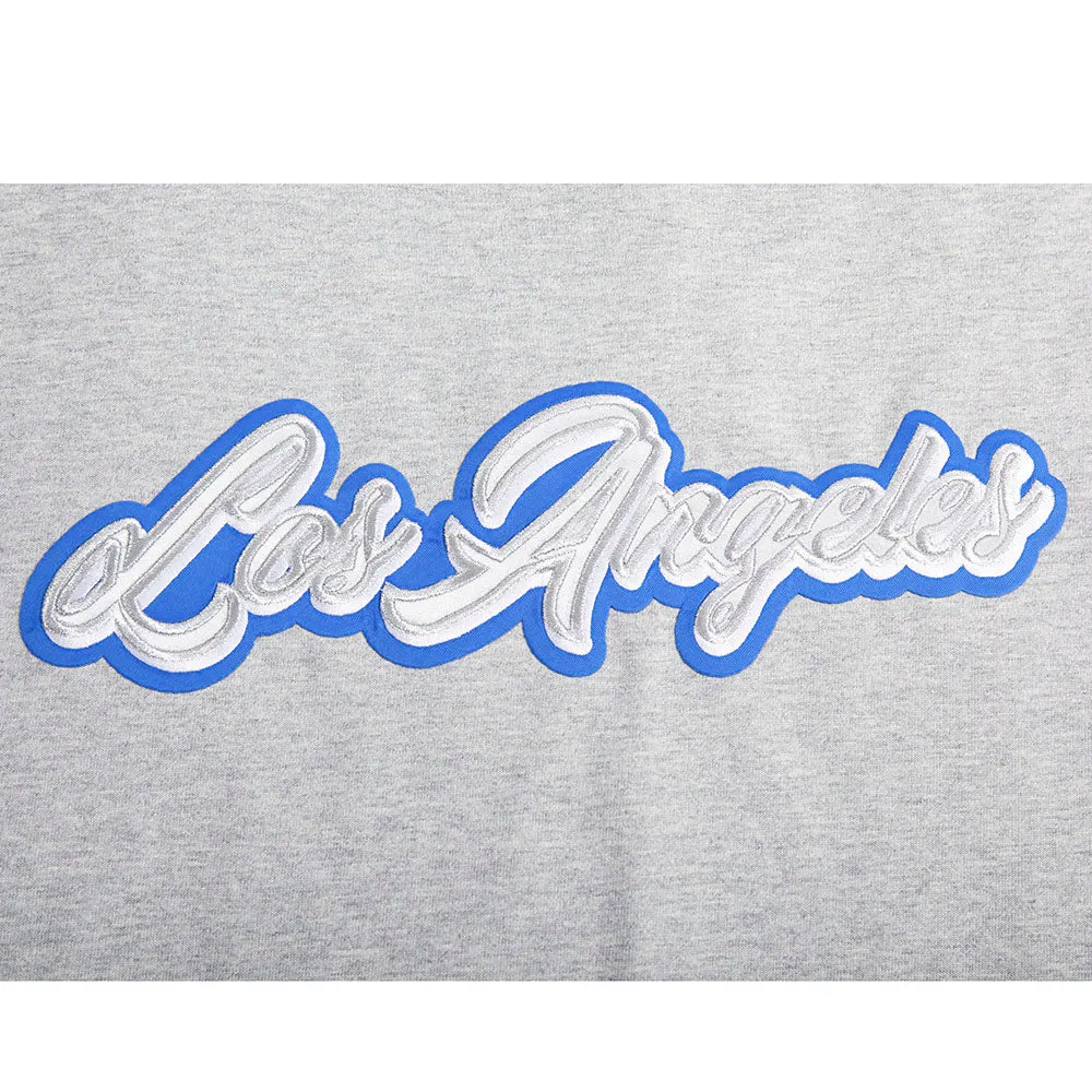 MLB LOS ANGELES DODGERS SHEER INFLUENCE WOMEN'S BOYFRIEND TOP (HEATHER GREY)