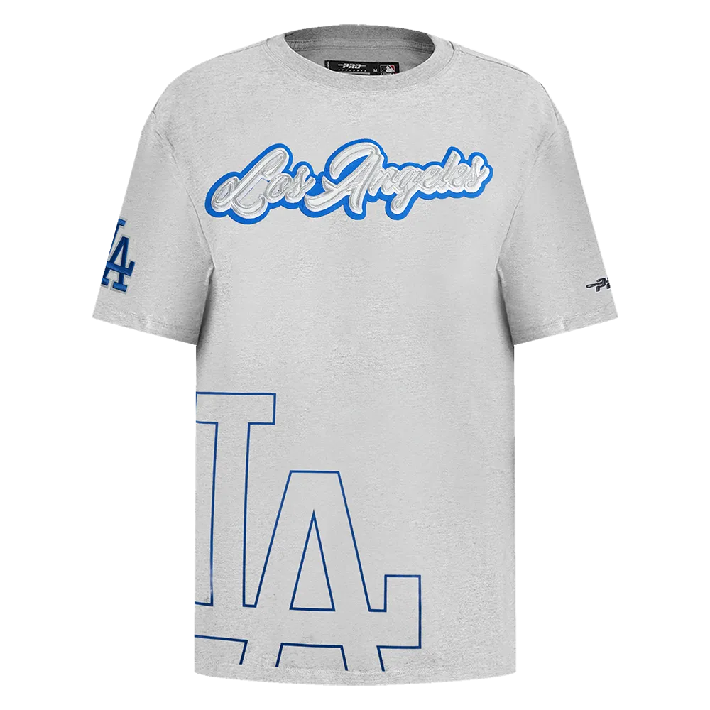 MLB LOS ANGELES DODGERS SHEER INFLUENCE WOMEN'S BOYFRIEND TOP (HEATHER GREY)