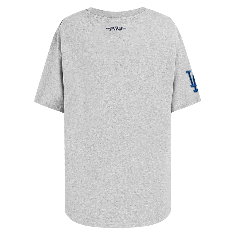 MLB LOS ANGELES DODGERS SHEER INFLUENCE WOMEN'S BOYFRIEND TOP (HEATHER GREY)