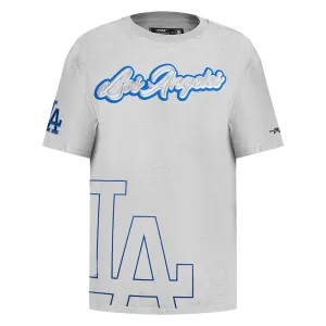 MLB LOS ANGELES DODGERS SHEER INFLUENCE WOMEN'S BOYFRIEND TOP (HEATHER GREY)