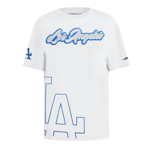 MLB LOS ANGELES DODGERS SHEER INFLUENCE WOMEN'S BOYFRIEND TOP (WHITE)