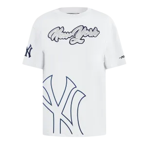 MLB NEW YORK YANKEES SHEER INFLUENCE WOMEN'S BOYFRIEND TOP (WHITE)