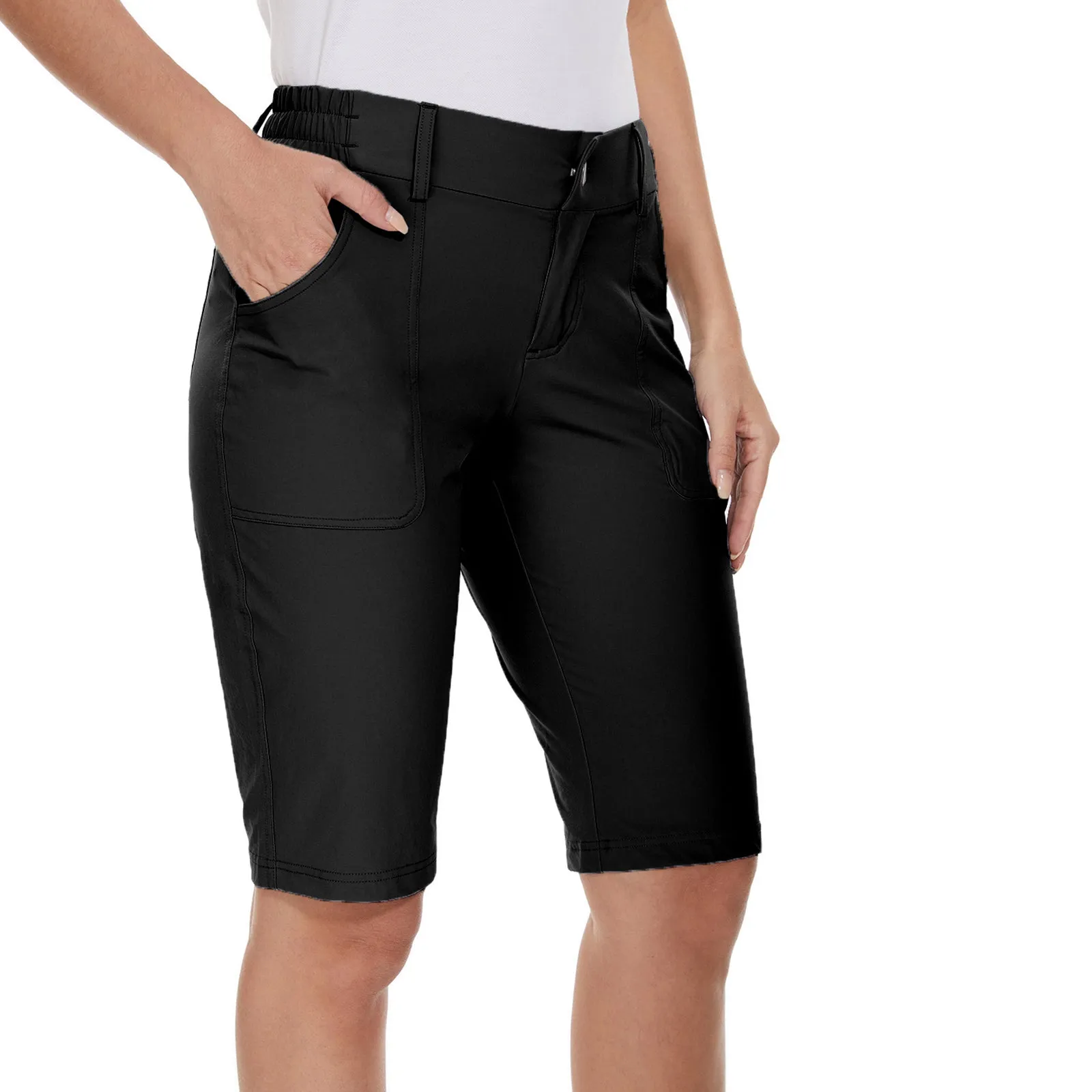 MOTEEPI Women's Golf Hiking 9" Quick Dry  Shorts