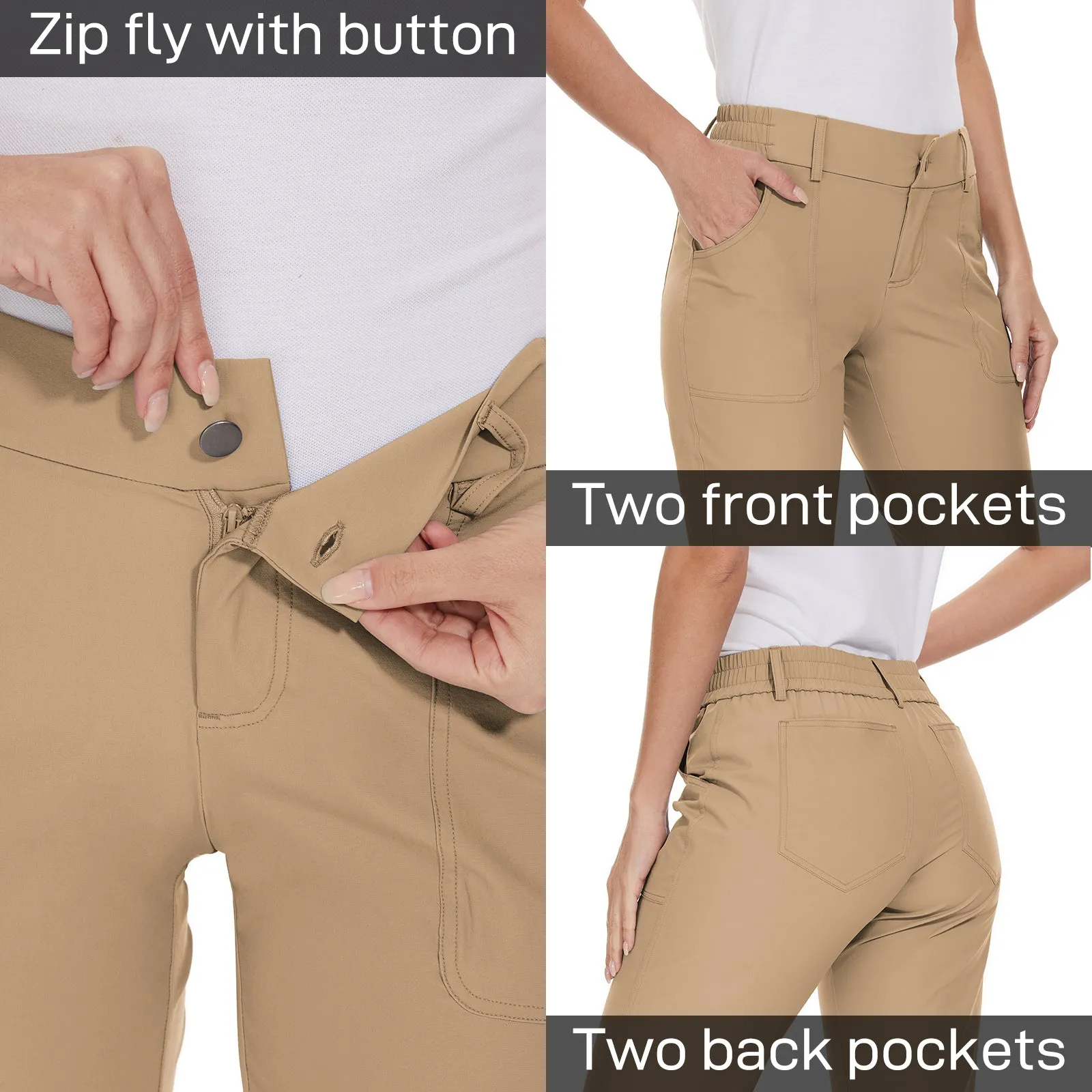 MOTEEPI Women's Golf Hiking 9" Quick Dry  Shorts