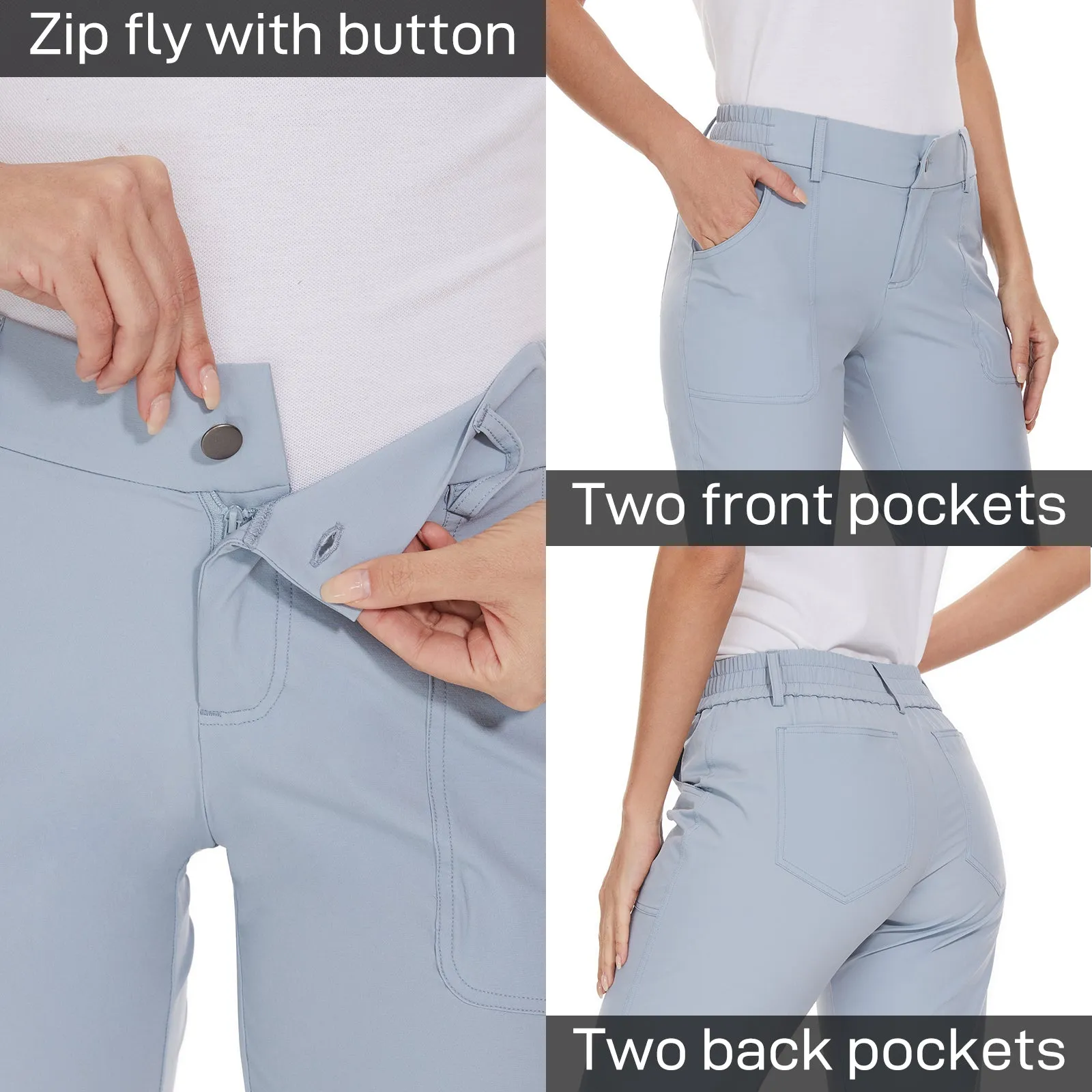 MOTEEPI Women's Golf Hiking 9" Quick Dry  Shorts