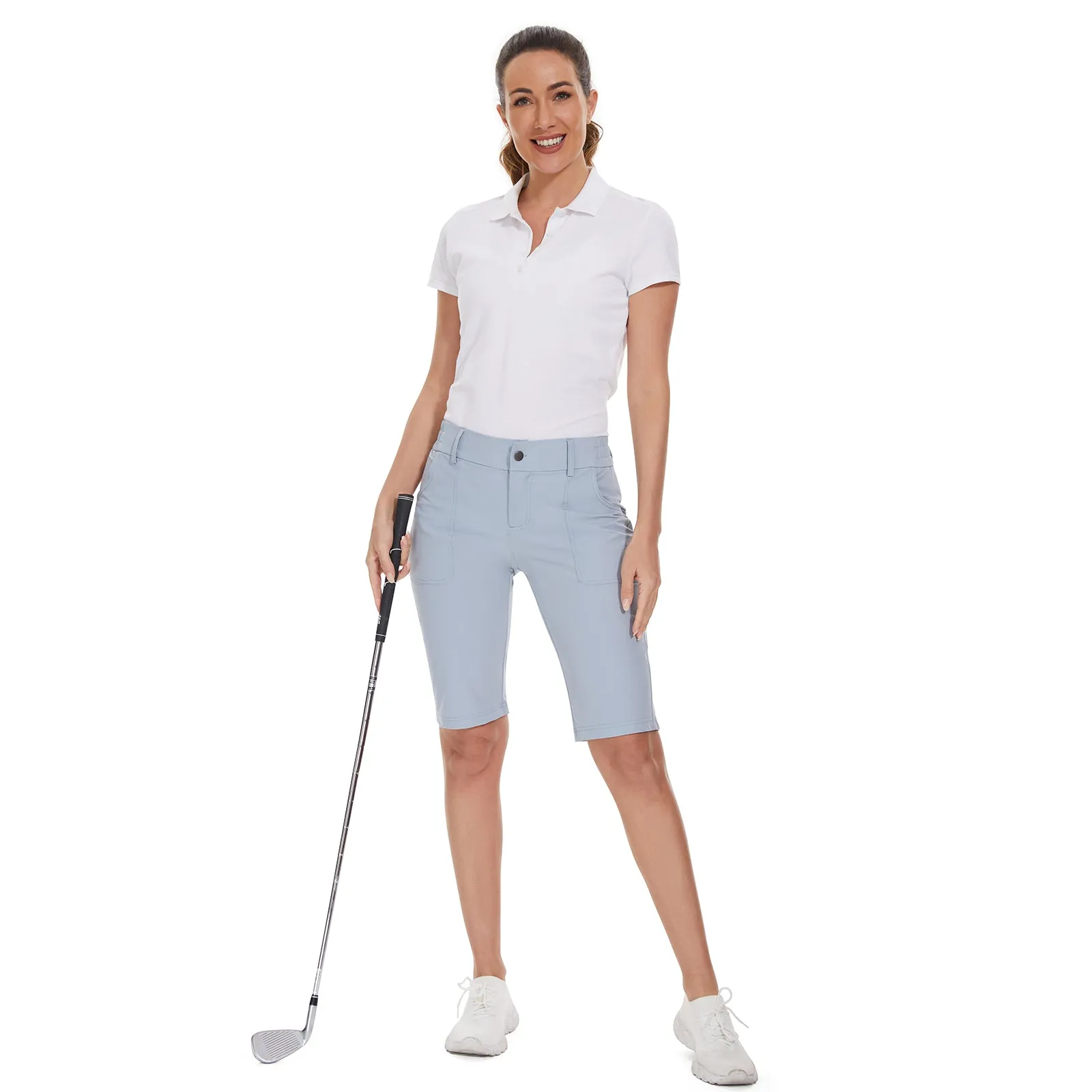 MOTEEPI Women's Golf Hiking 9" Quick Dry  Shorts