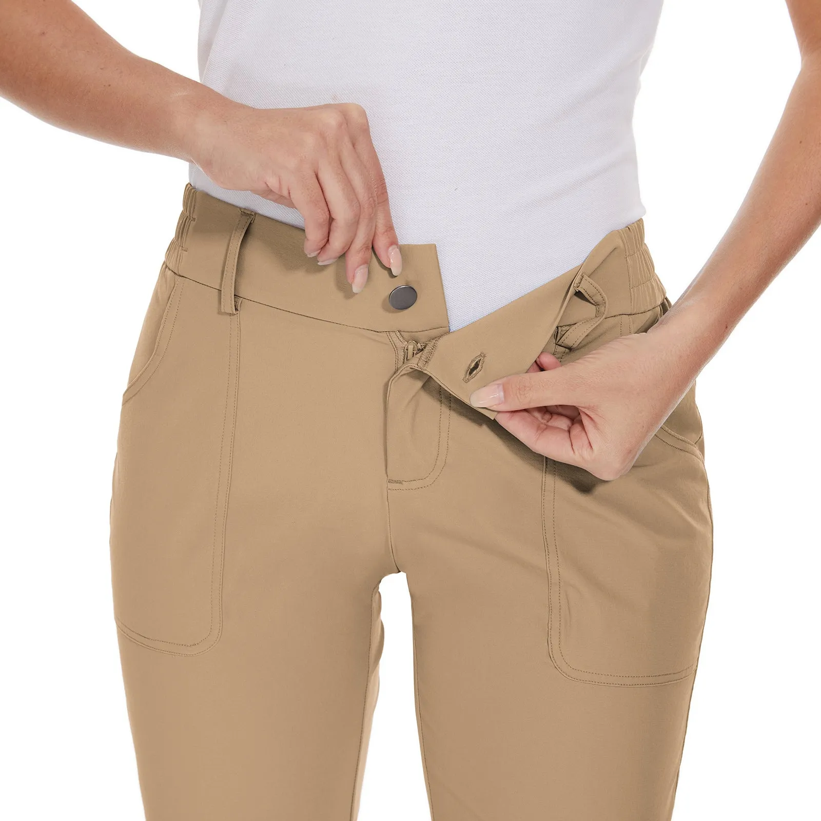 MOTEEPI Women's Golf Hiking 9" Quick Dry  Shorts