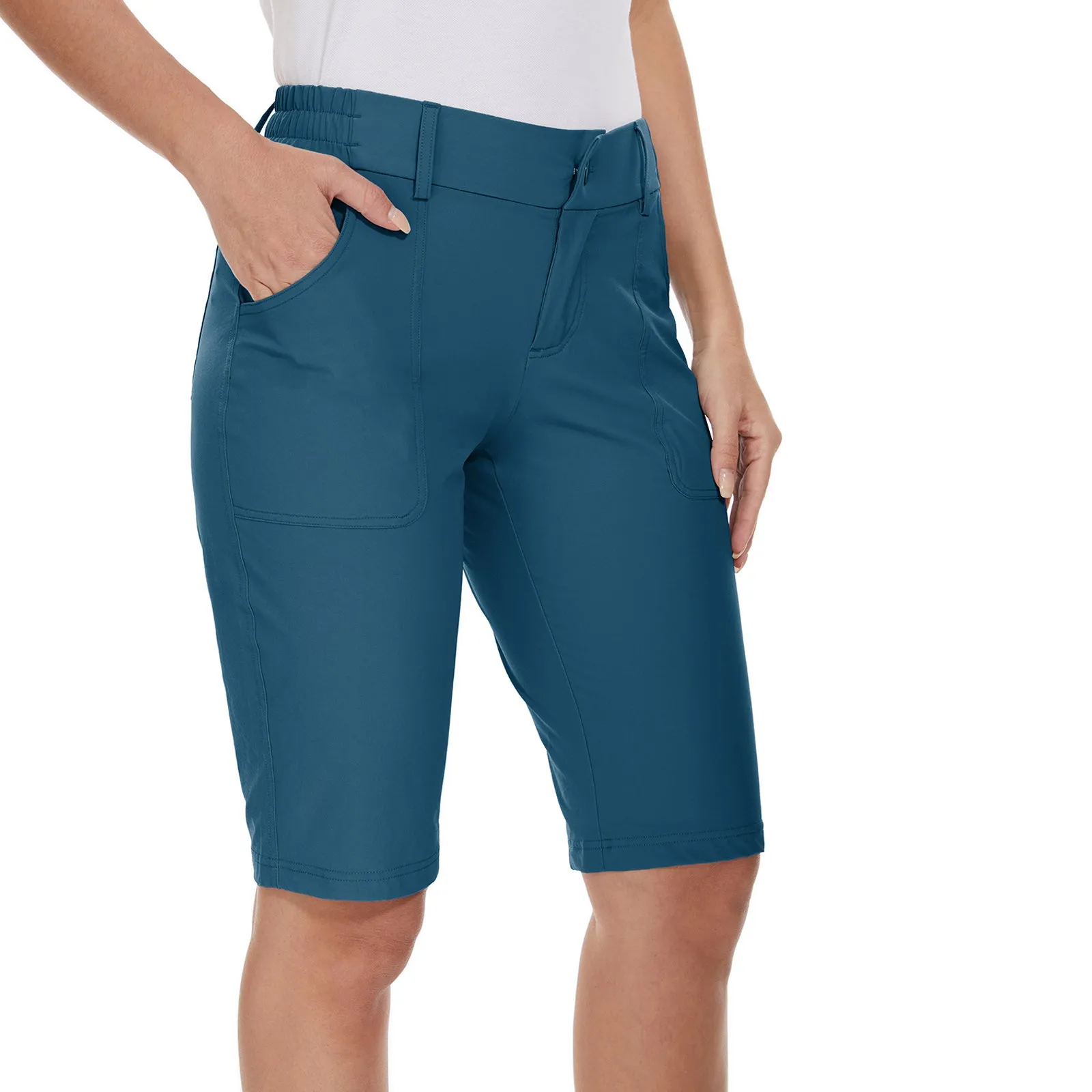 MOTEEPI Women's Golf Hiking 9" Quick Dry  Shorts