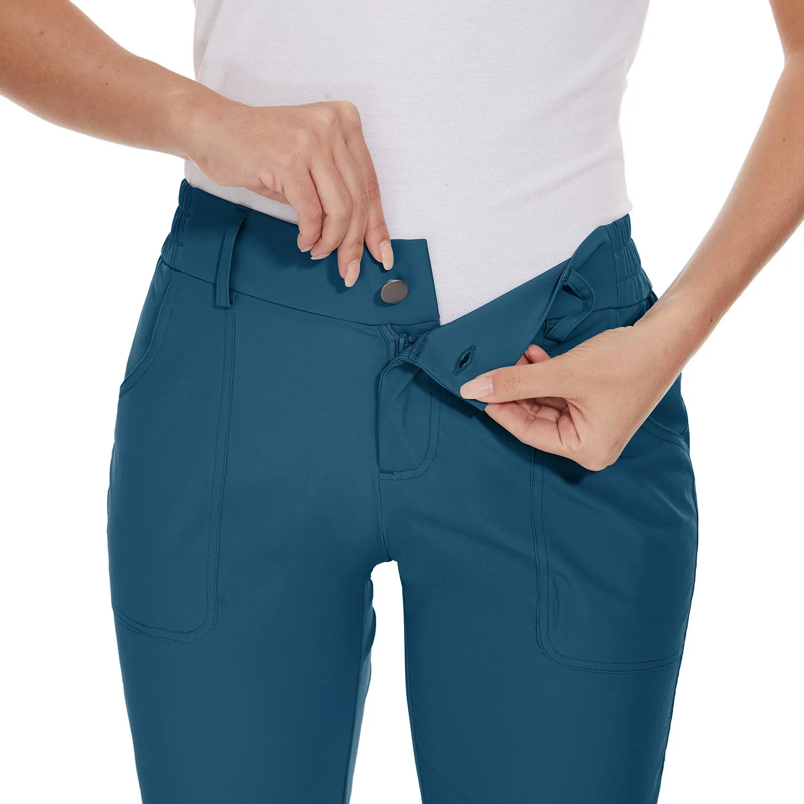 MOTEEPI Women's Golf Hiking 9" Quick Dry  Shorts