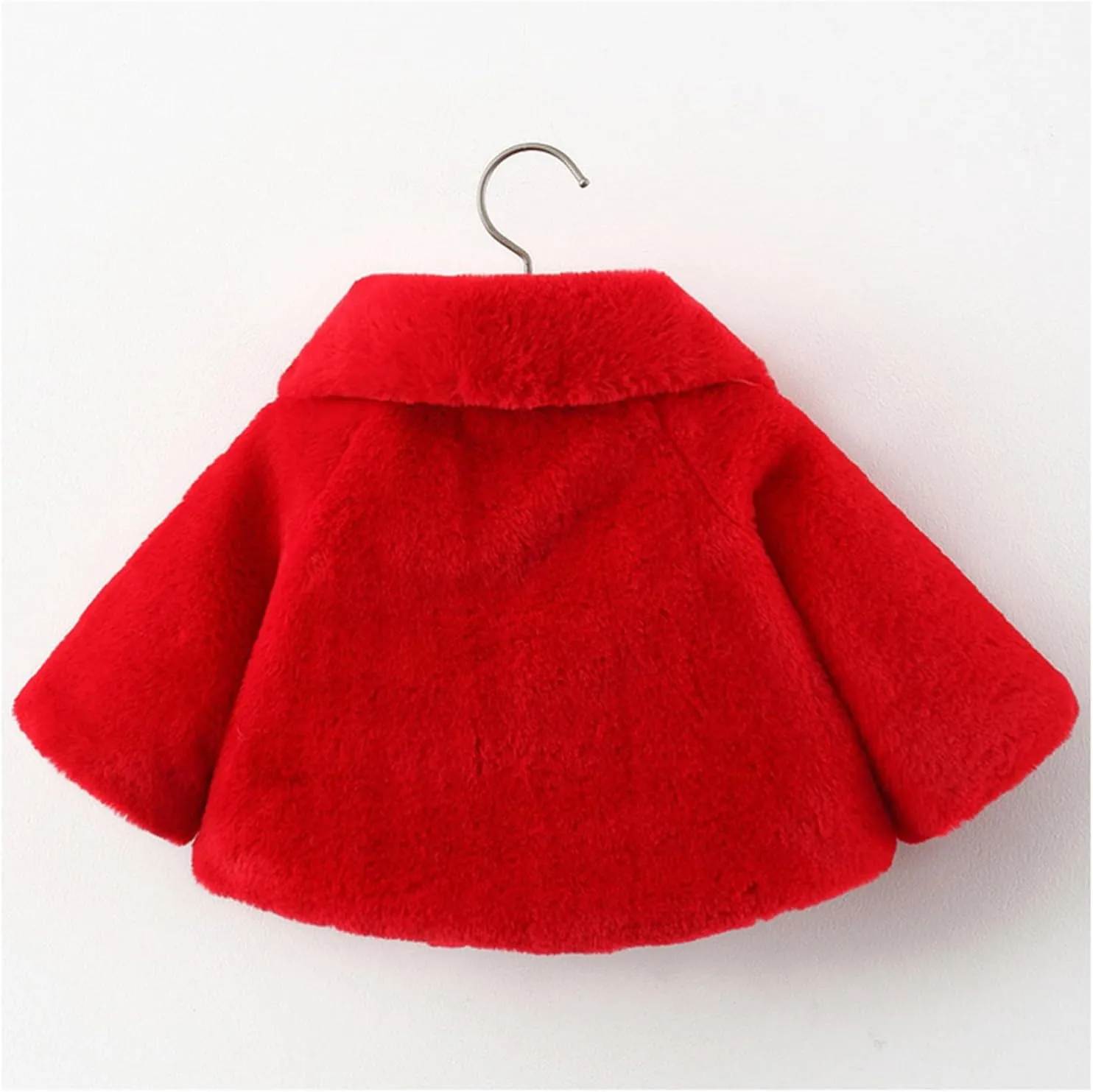 MW&FOFJR Baby Girls Faux Fur Winter Warm Cloak Coat Cute Bowknot Furry Cape Jacket Outwear