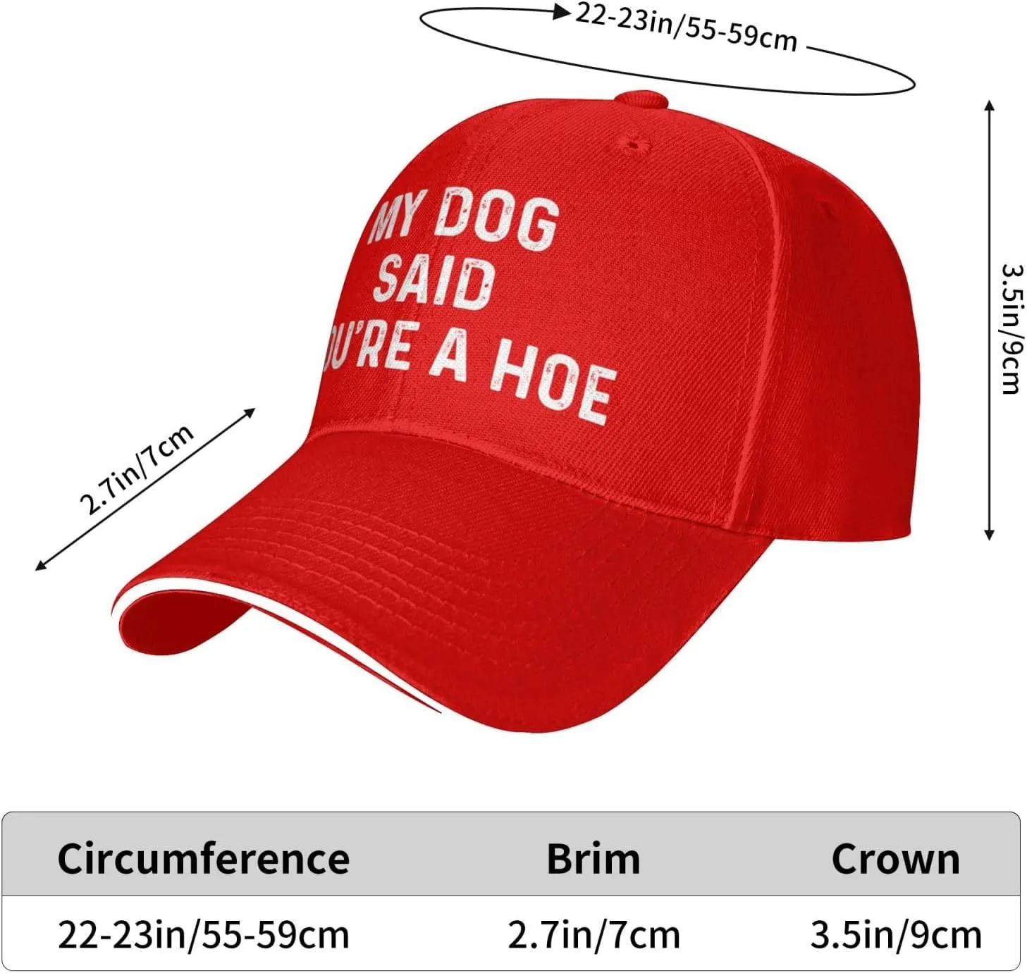 My Dog Said You're A Hoe Hat for Women Funny Dad Hats Funny Birthday Gifts for Women