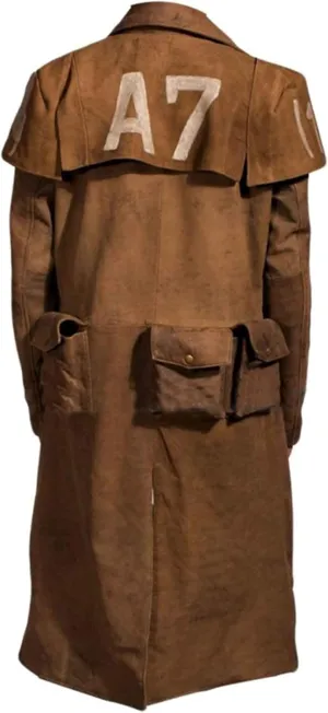 New Fall Vegas A7 NCR Ranger Veteran Armor Suede Leather Duster Coat Men Military Style Trench Coat Outerwear