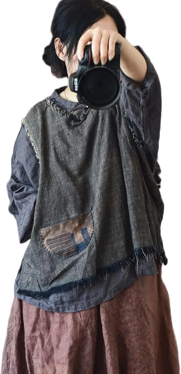 NFYM Women Hippie Clothes Distressed Hem Sleeveless Tank Crop Pullover Tops Vintage Vest