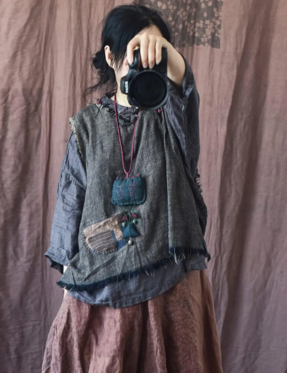 NFYM Women Hippie Clothes Distressed Hem Sleeveless Tank Crop Pullover Tops Vintage Vest