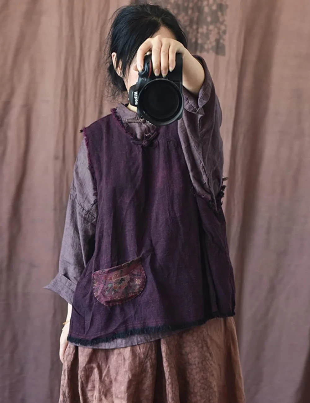 NFYM Women Hippie Clothes Distressed Hem Sleeveless Tank Crop Pullover Tops Vintage Vest