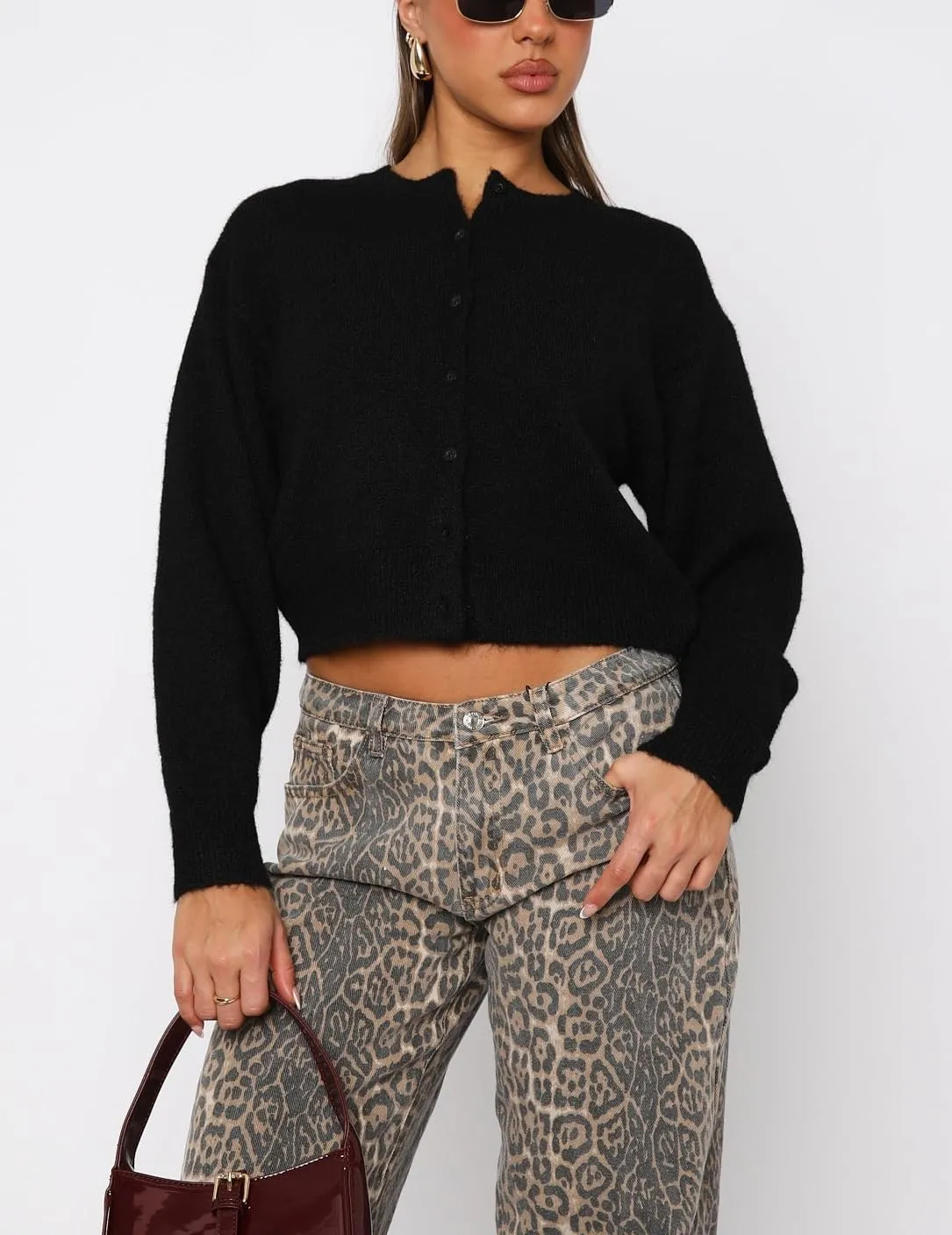 NUFIWI Women Y2k Knit Crop Cardigan Button Down Open Front Lightweight Shrug Sweater Long Sleeve Knitted Cropped Outwear