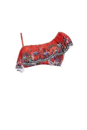 One Shoulder Frill Bra