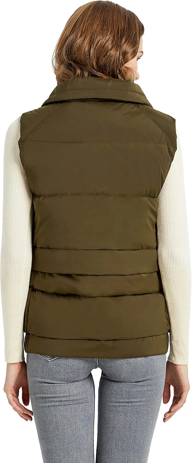 Orolay Women's Light Down Vest Packable Stand Collar Jacket Winter Puffer Gilet