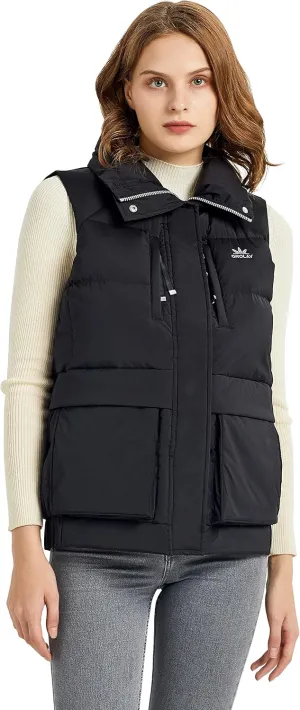 Orolay Women's Light Down Vest Packable Stand Collar Jacket Winter Puffer Gilet