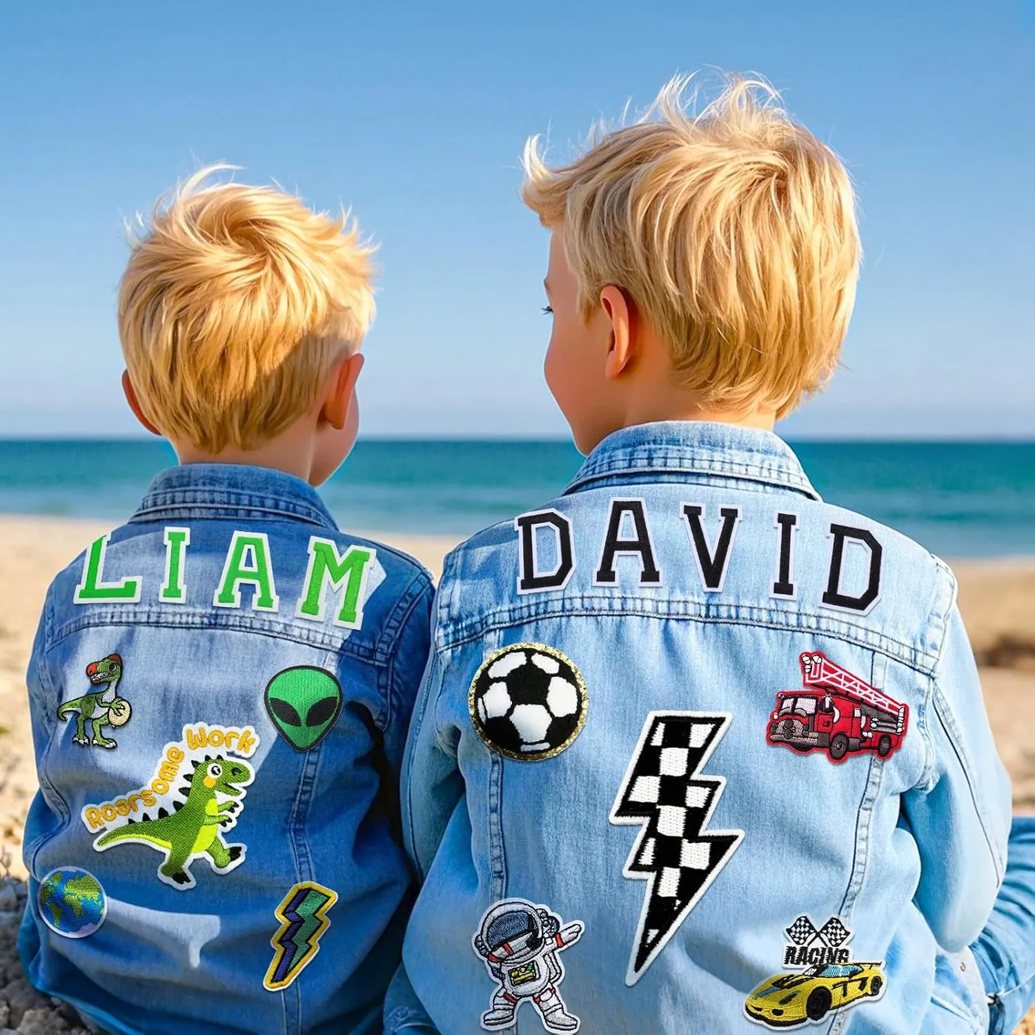 Personalized Kids Denim Jacket with Names, Custom 1-14 Years Old Girls Boys Spring&Fall Outerwear Jackets