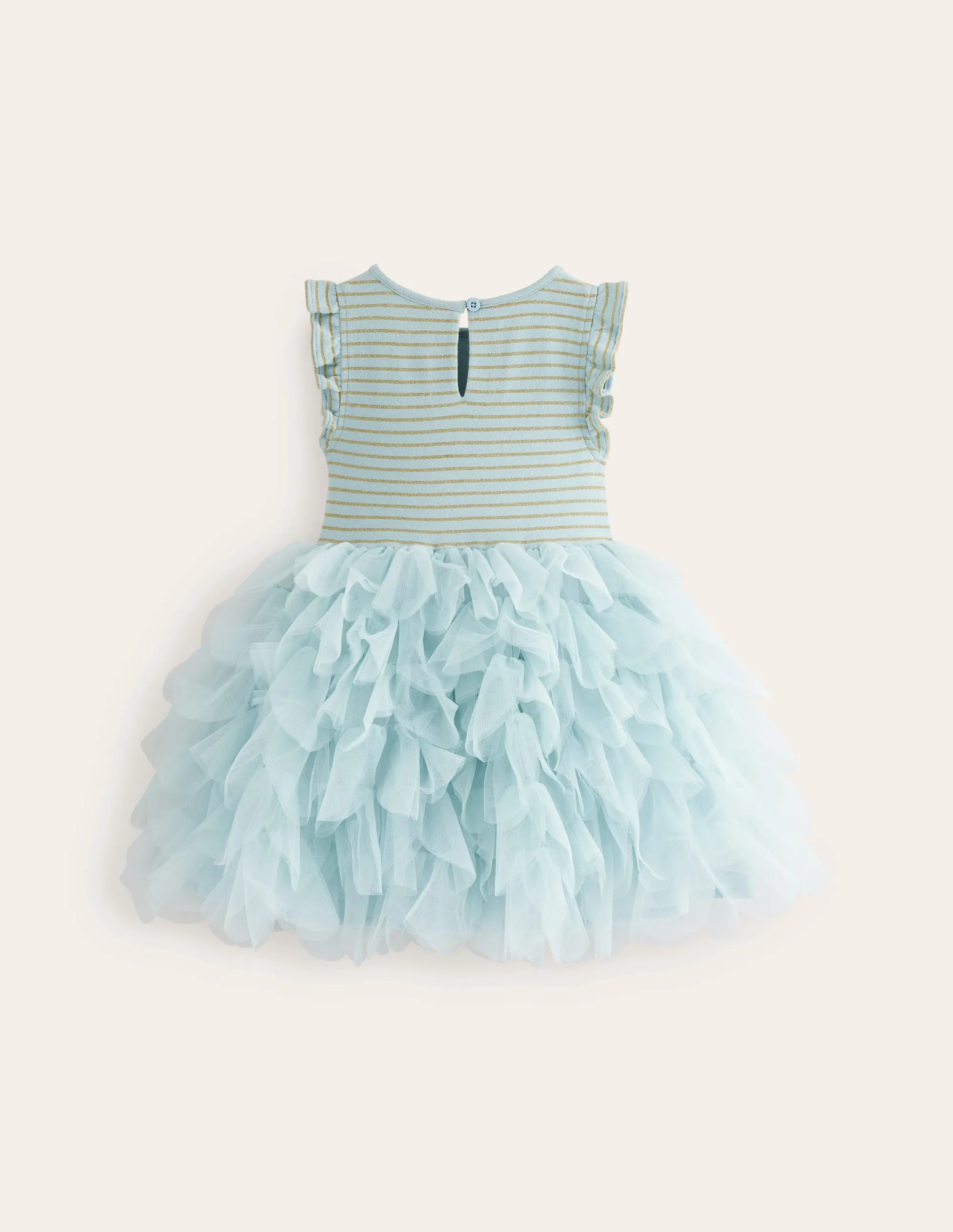Petal Skirt Tulle Dress-Vintage Blue
