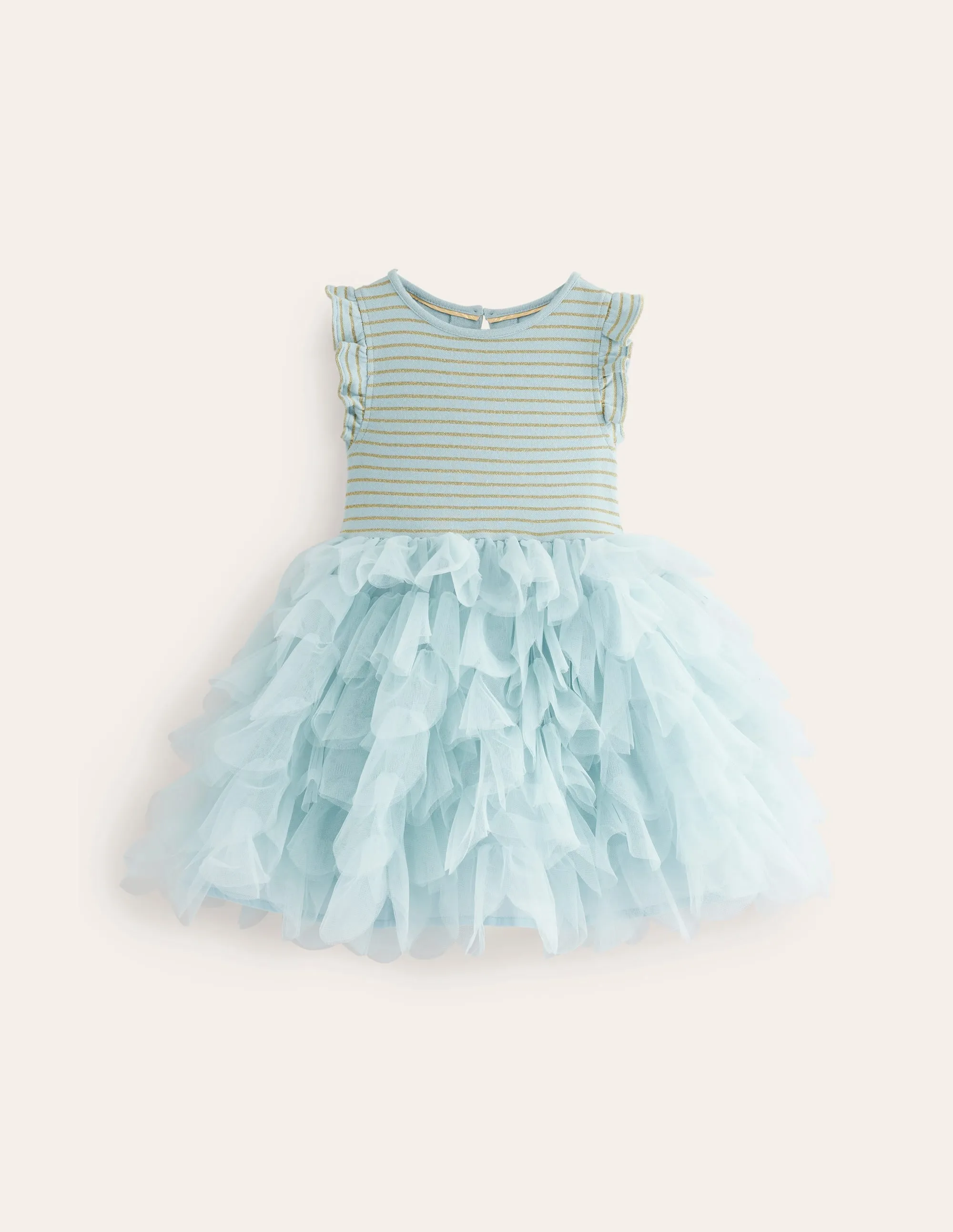 Petal Skirt Tulle Dress-Vintage Blue