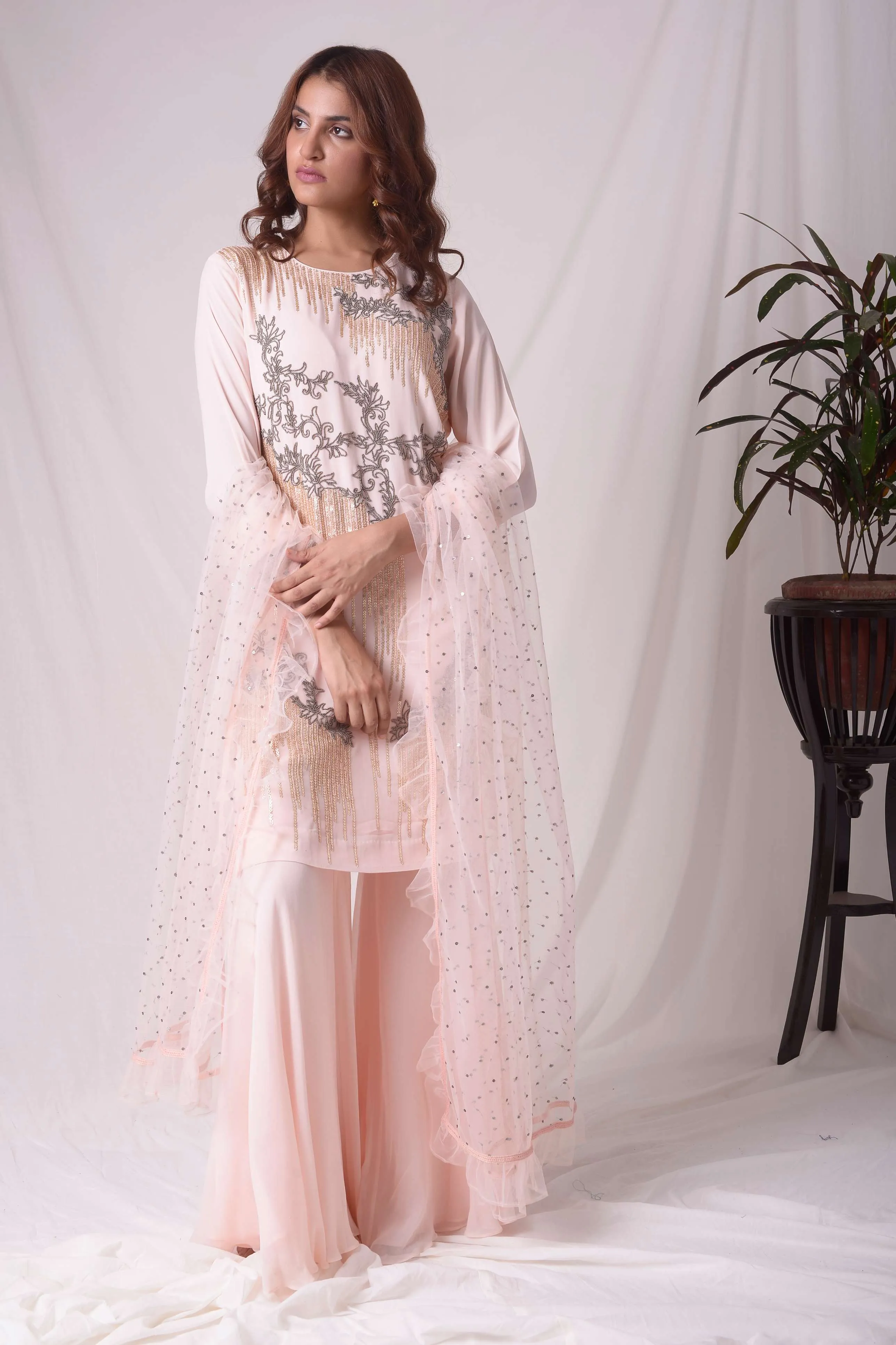 Pink Kurta-Garara Suit Set