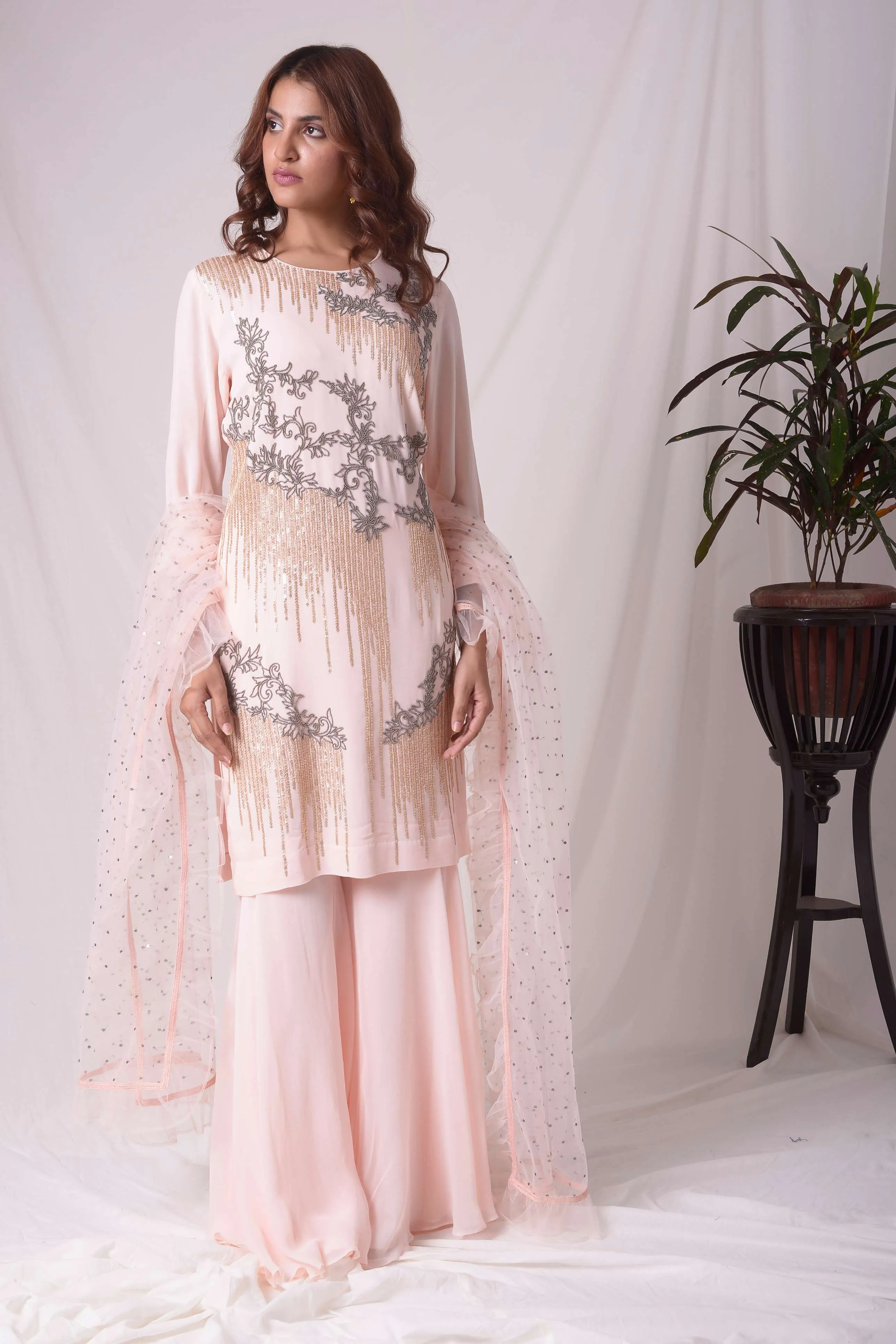 Pink Kurta-Garara Suit Set