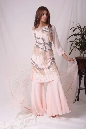 Pink Kurta-Garara Suit Set