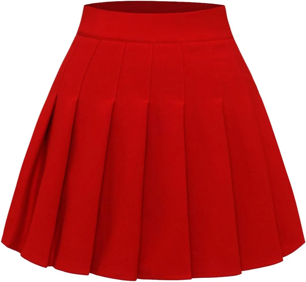 Pleated Skirts for Women Mini High Waist Skater Tennis Skirt A-line Cheerleader Skirt